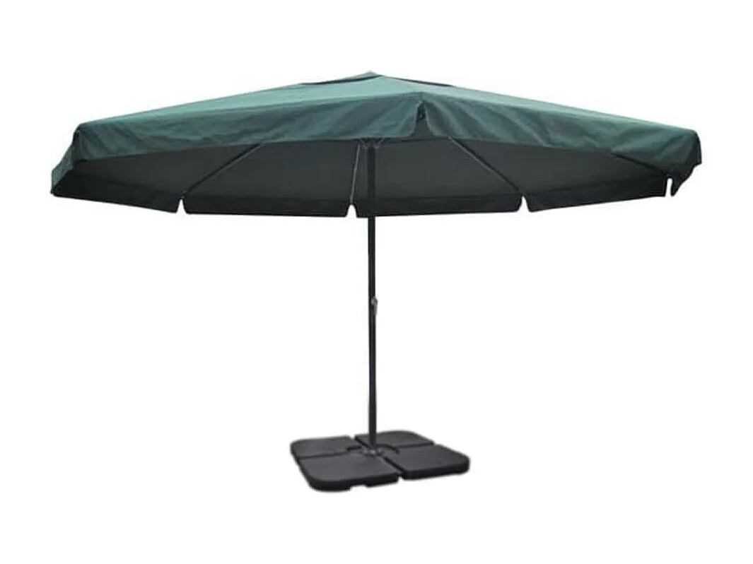 Parasol de jardin avec base portable aluminium vert