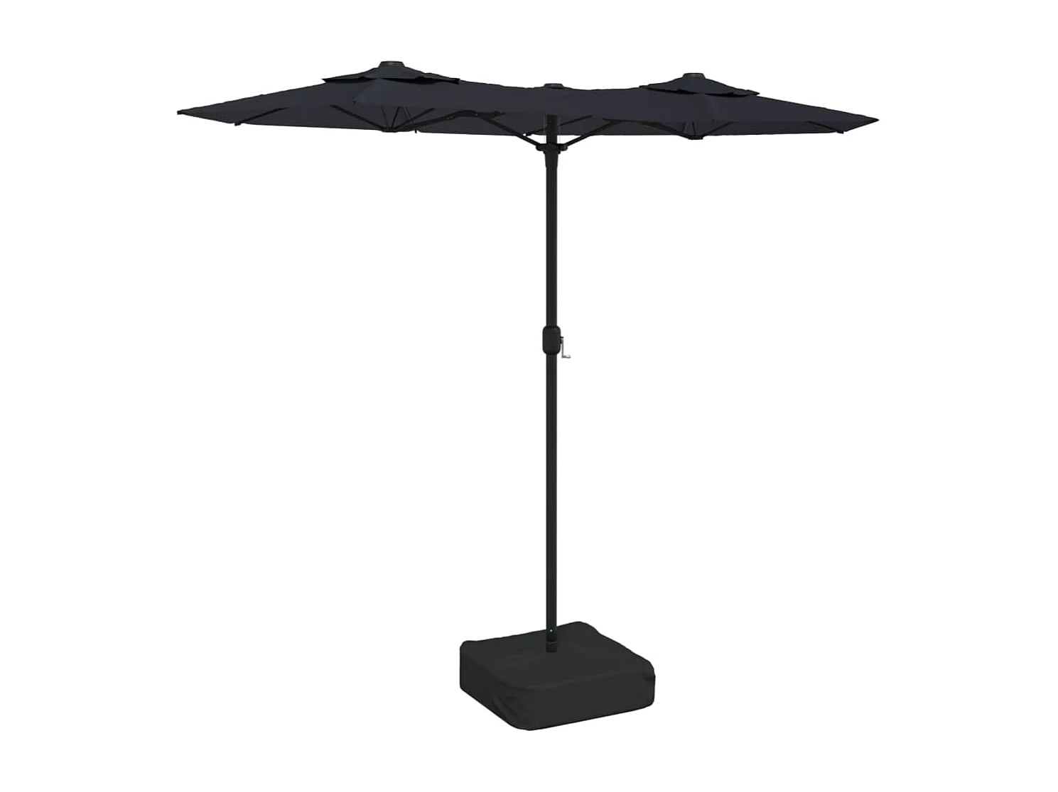 Parasol de jardin à double tête noir 316x145 cm
