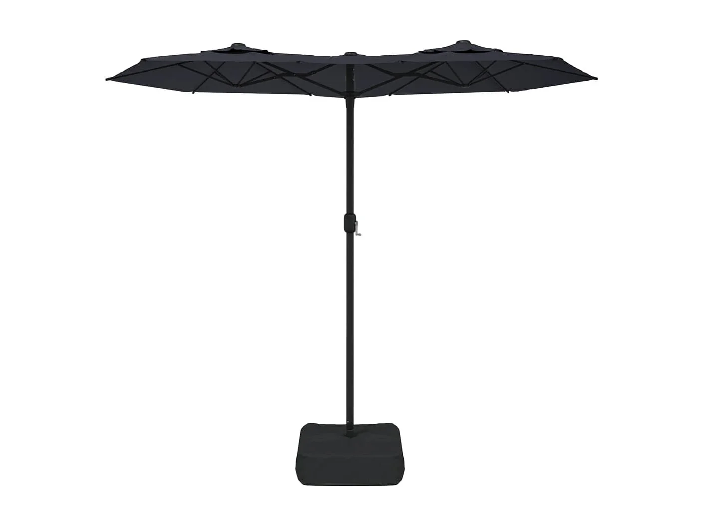 Parasol de jardin à double tête noir 316x145 cm