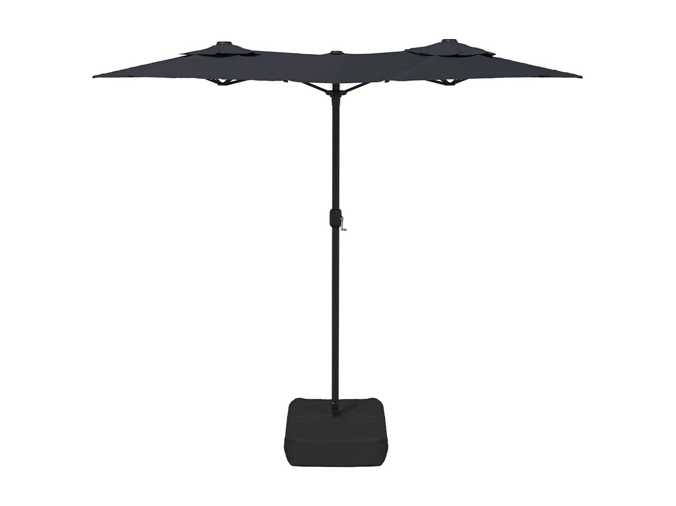 Parasol de jardin à double tête noir 316x145 cm