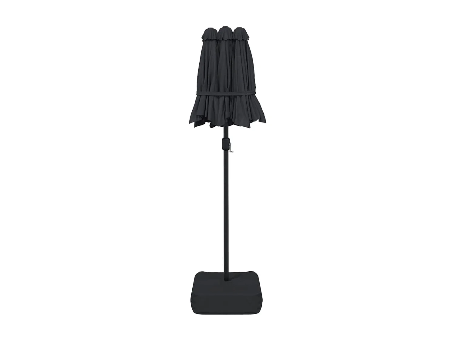Parasol de jardin à double tête noir 316x145 cm