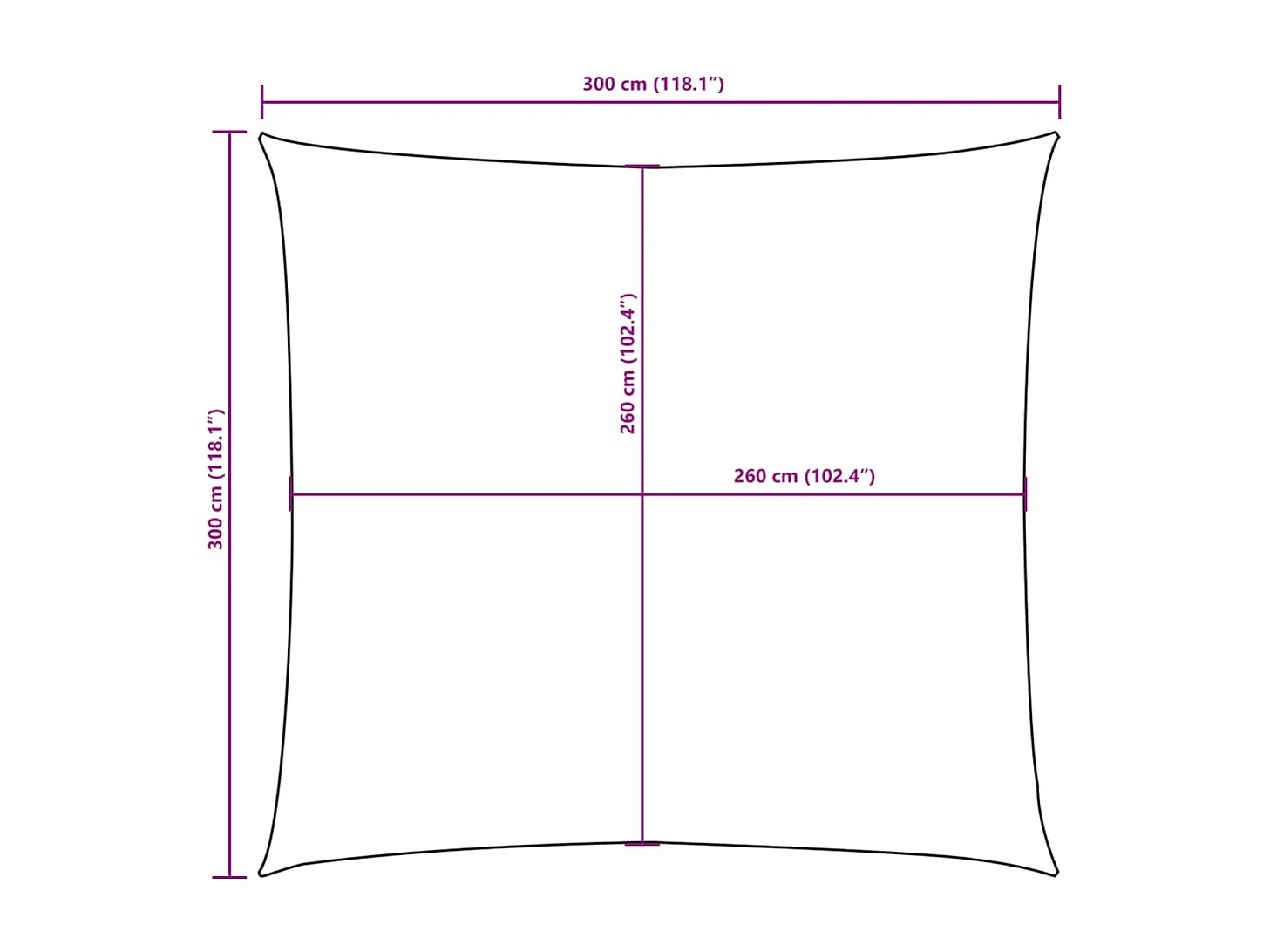 Vierkante Oxford stoffen parasol 3x3 m antraciet