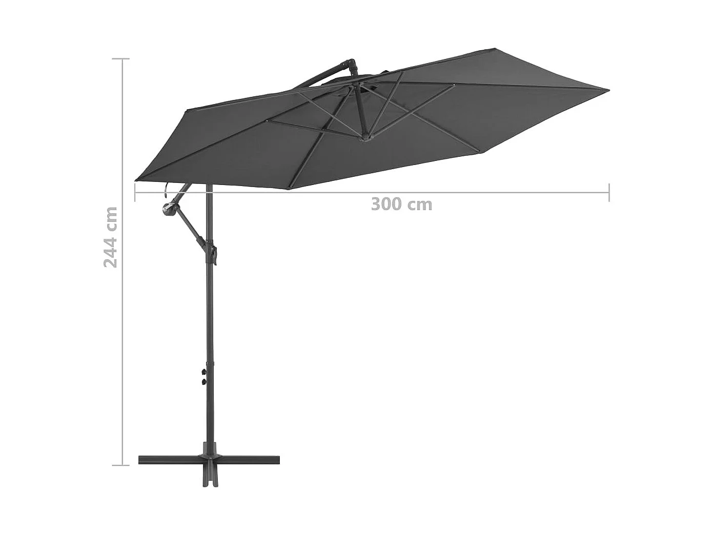 Ombrellone da giardino a sbalzo con palo in alluminio