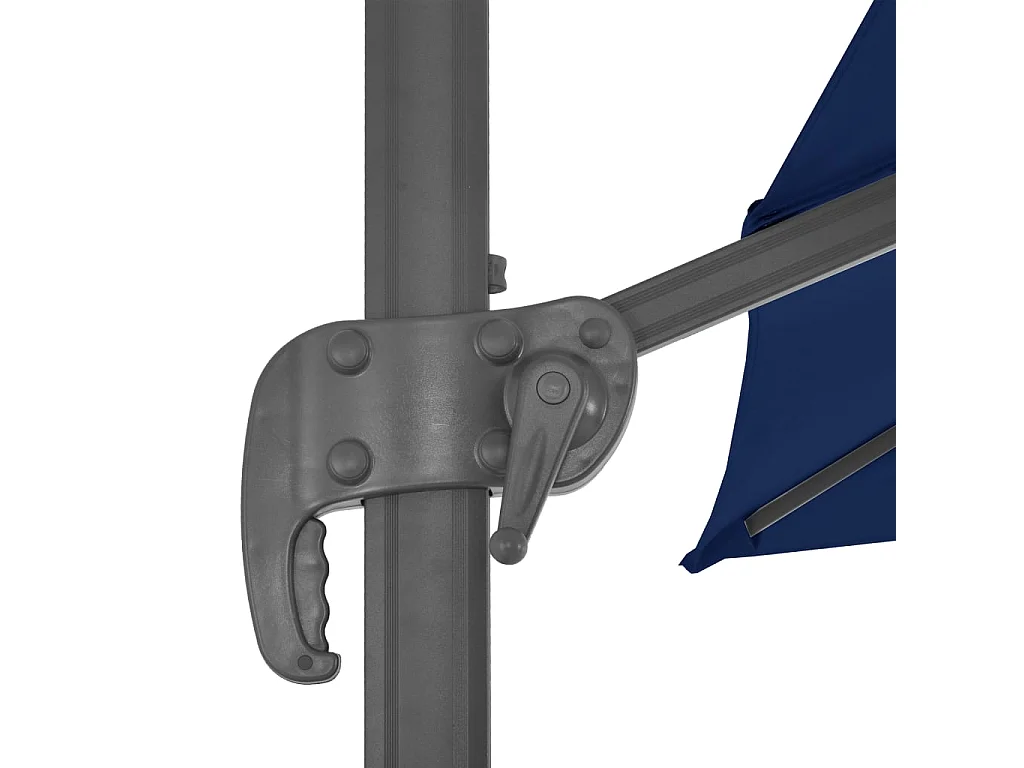 Ombrellone da giardino a sbalzo con palo in alluminio azzurro