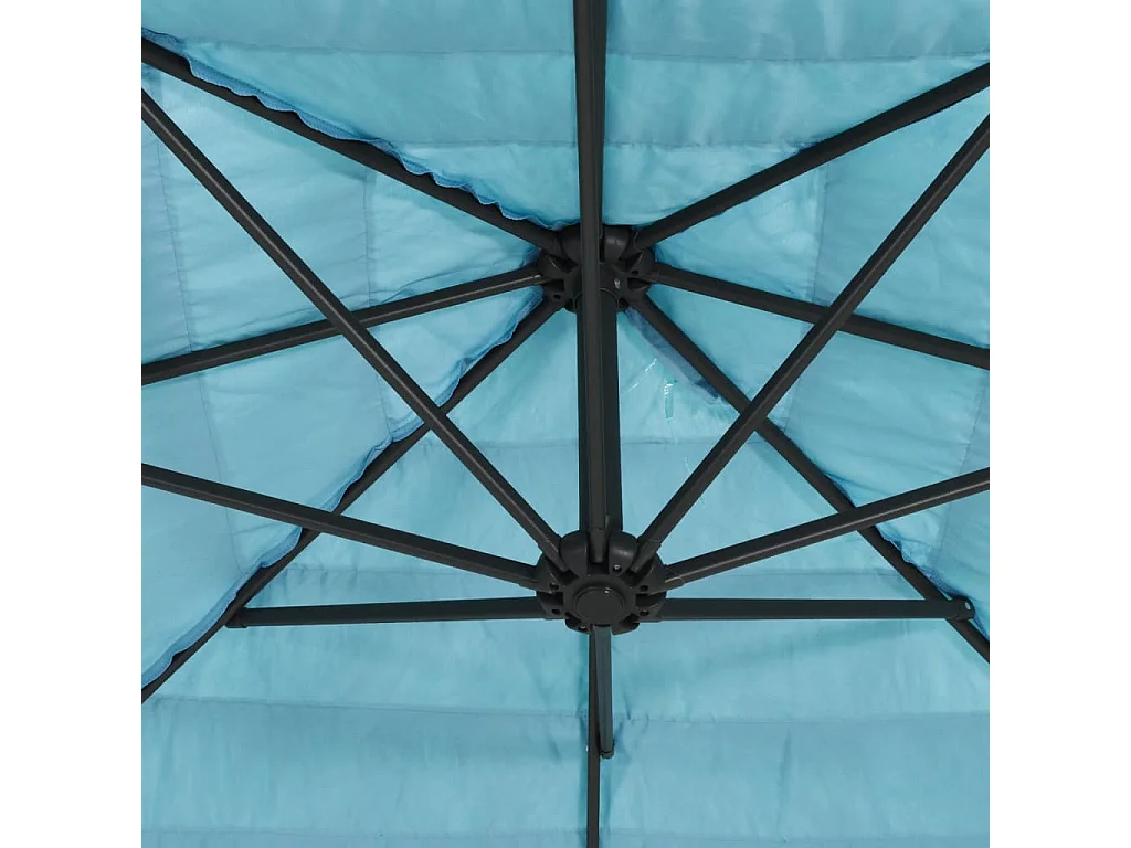 Tuinparasol met blauwe stalen paal 269x269x235 cm