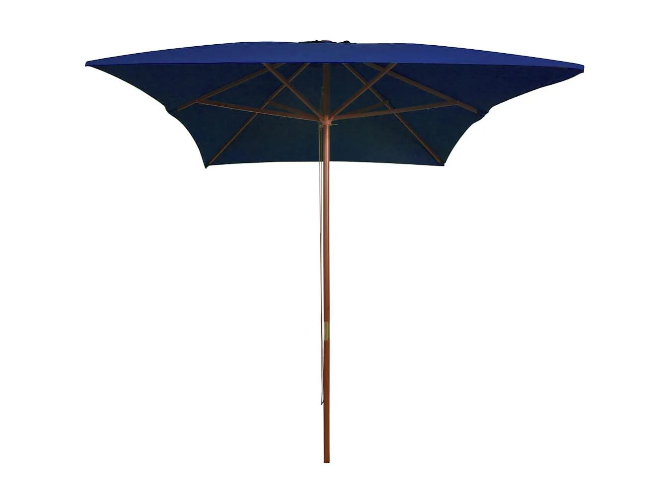 Parasol de jardin avec mât en bois bleu 200x300 cm