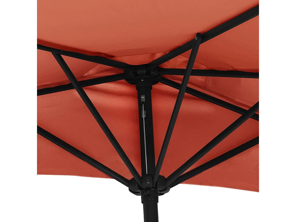 Ombrellone da balcone e palo in alluminio Terracotta 270x144x222cm
