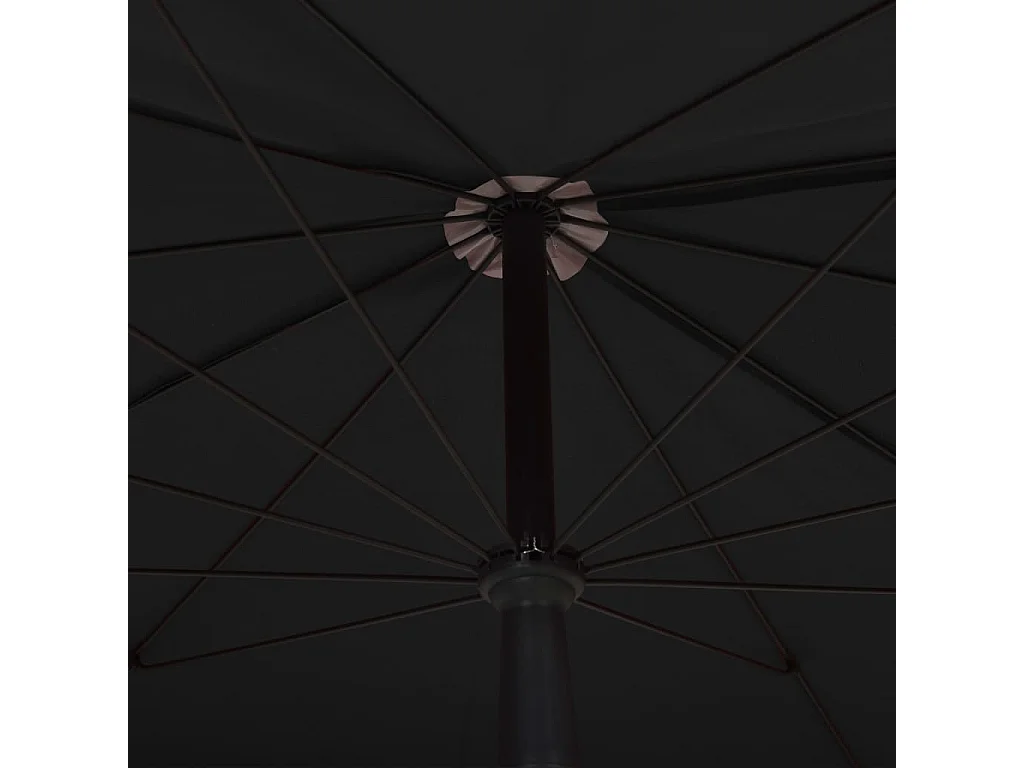 Ombrellone da giardino con palo 200x130 cm nero
