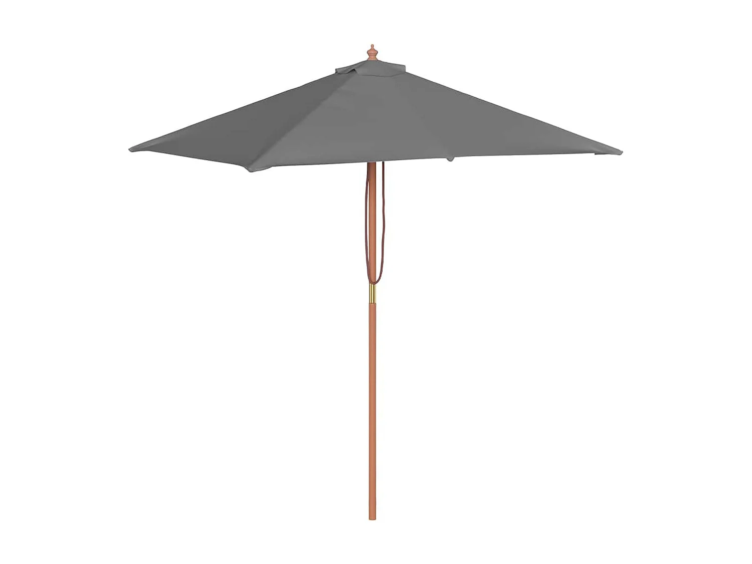 Ombrellone da esterno con palo in legno 150x200 cm antracite