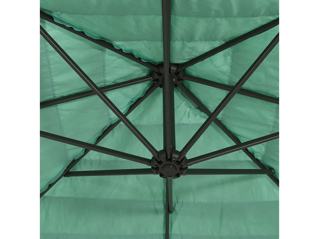 Parasol de jardin avec mât en acier vert 223x223x213 cm