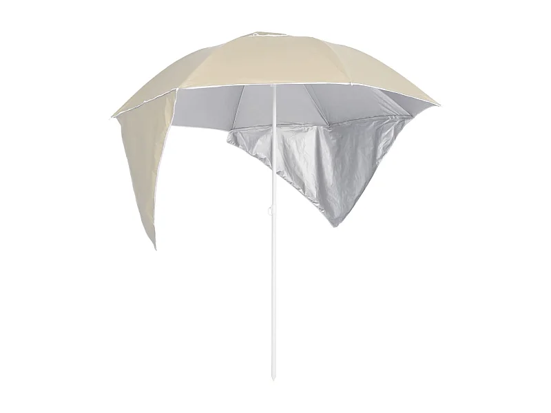 Strandparasol met zijwanden zand 215 cm