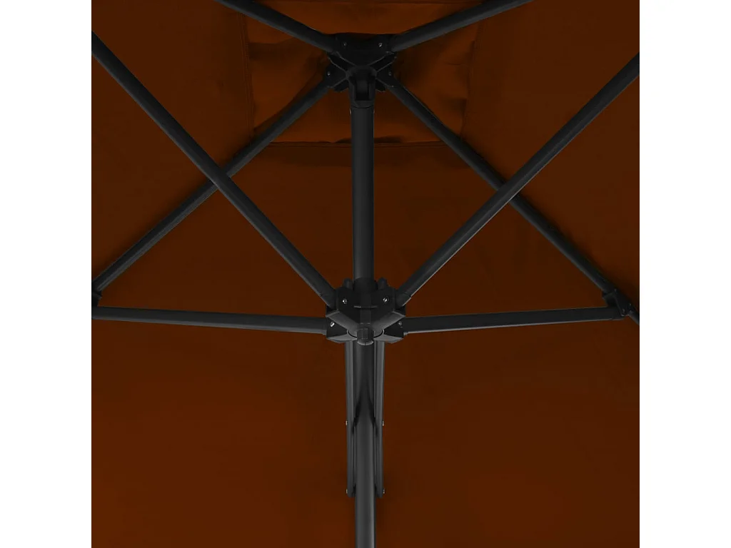 Ombrellone da giardino con palo in acciaio, terracotta, 250x250x230 cm