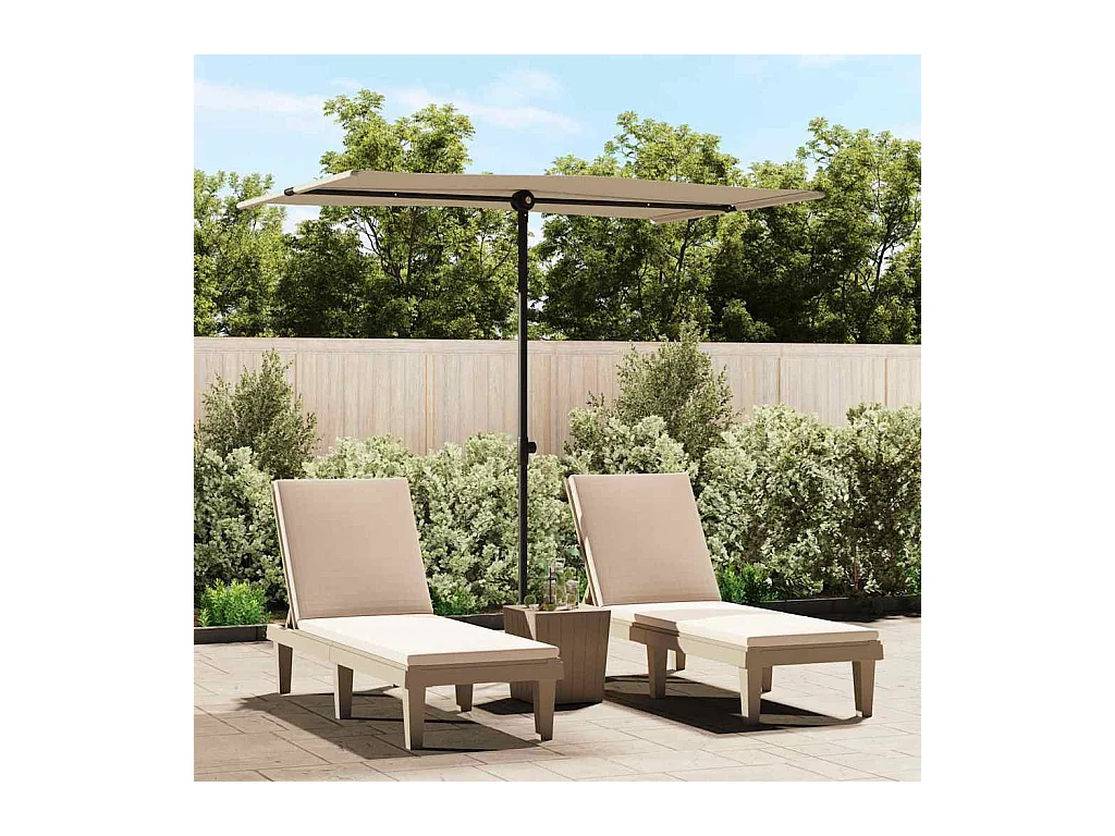 Parasol de jardin avec mât en aluminium 2x1,5 m Taupe