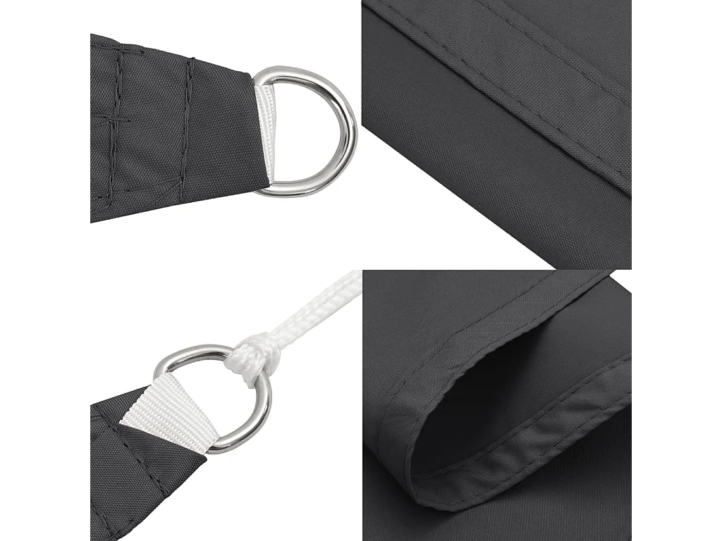 Parasol en tissu oxford carré 4x4 m anthracite