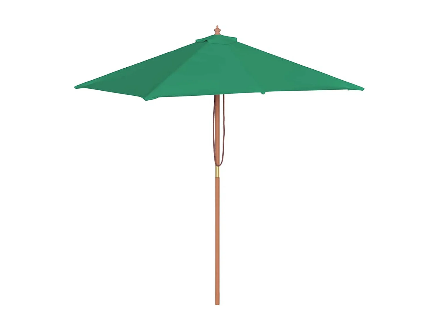 Parasol d'extérieur avec mât en bois 150x200 cm vert