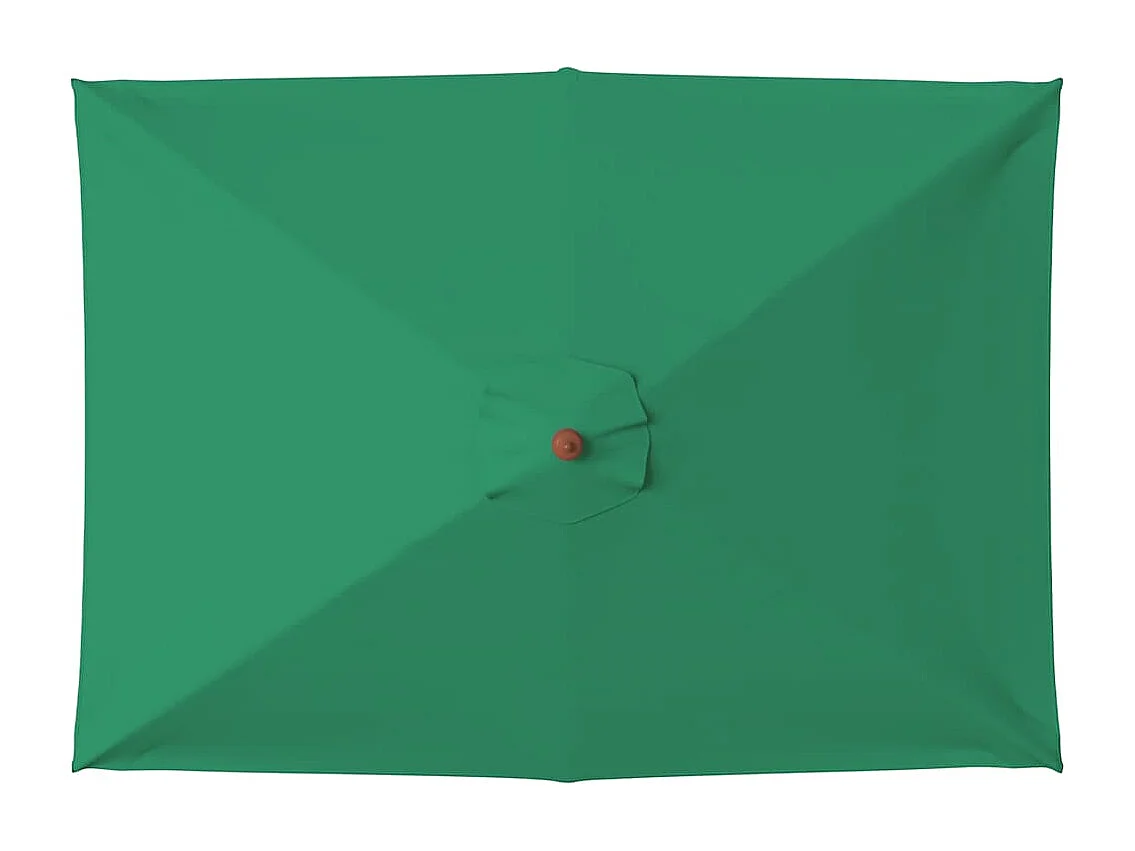 Parasol d'extérieur avec mât en bois 150x200 cm vert