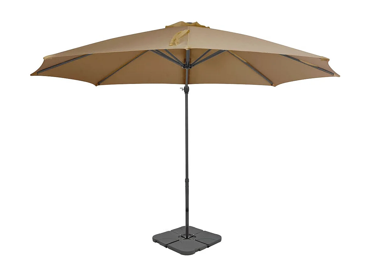 Parasol de jardin avec base portable taupe