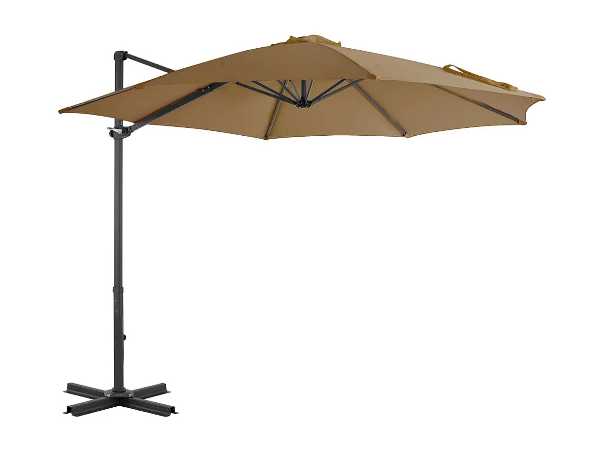 Parasol de jardin avec base portable taupe