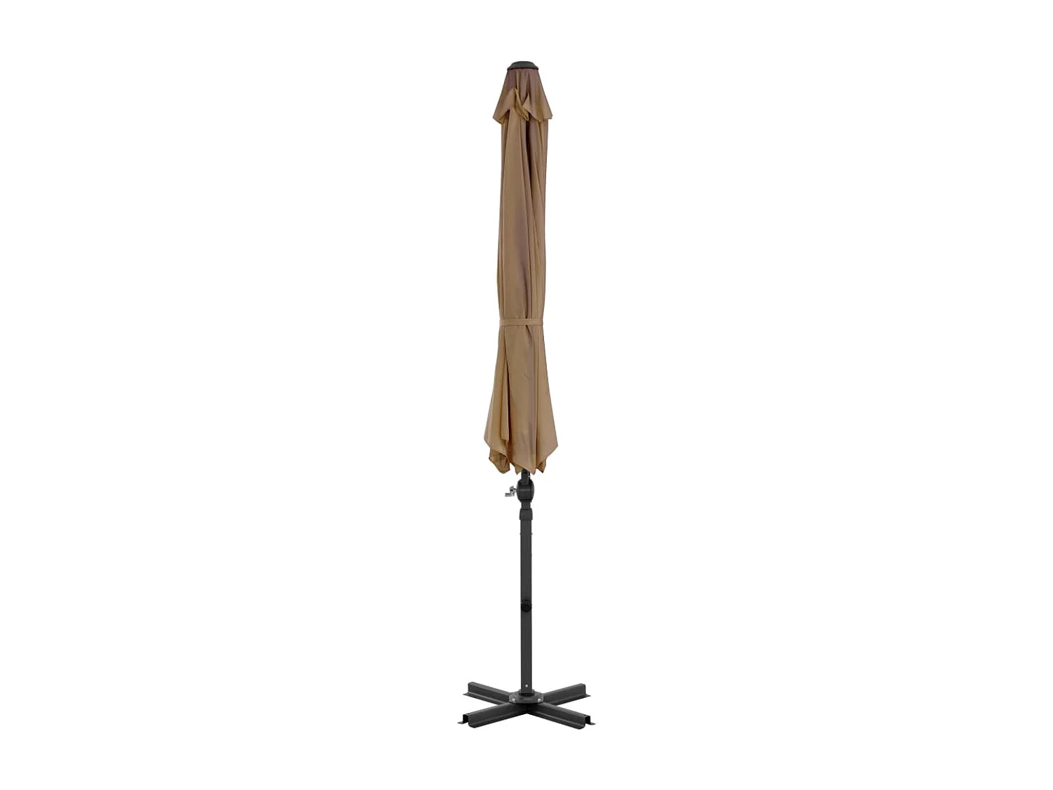 Parasol de jardin avec base portable taupe