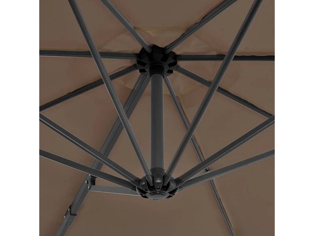 Parasol de jardin avec base portable taupe