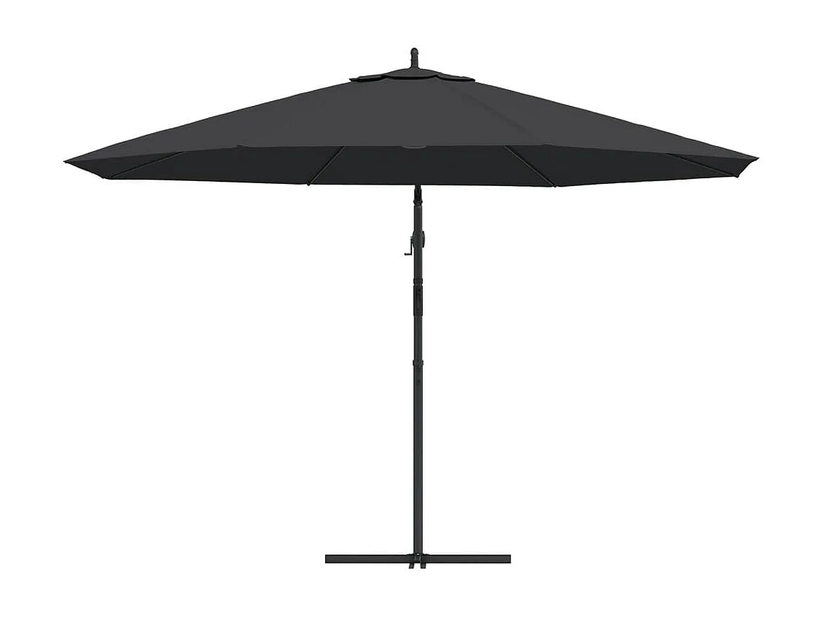 Parasol de jardin en porte-à-faux avec mât en aluminium noir