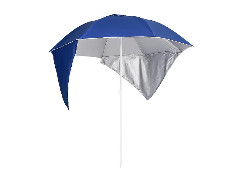 Strandparasol met zijwanden blauw 215 cm