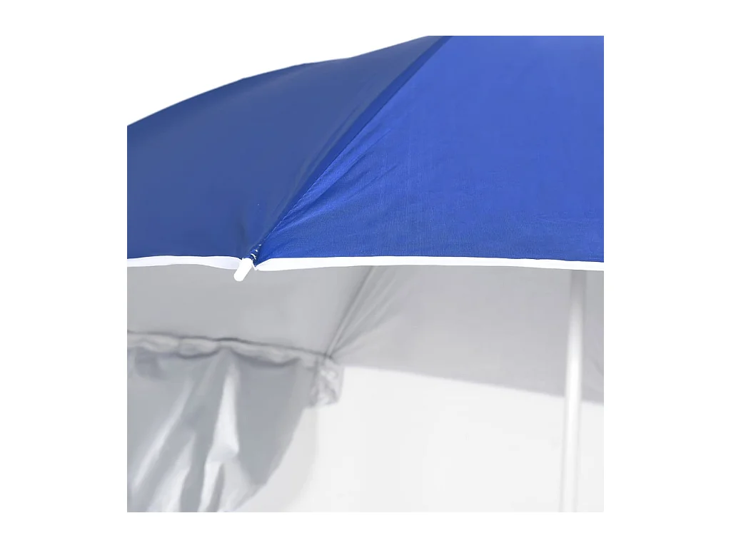 Strandparasol met zijwanden blauw 215 cm