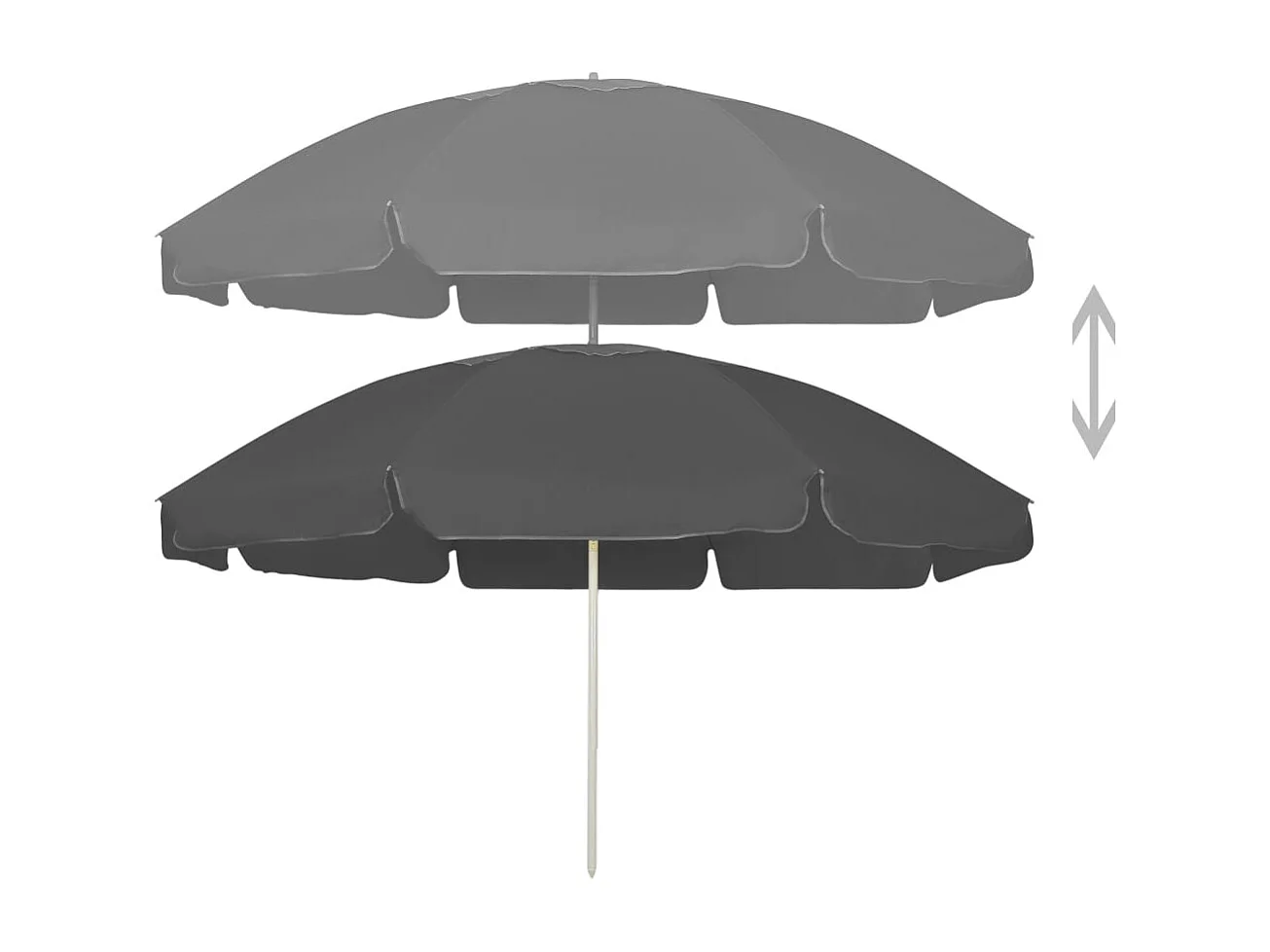 Parasol de plage anthracite 240 cm