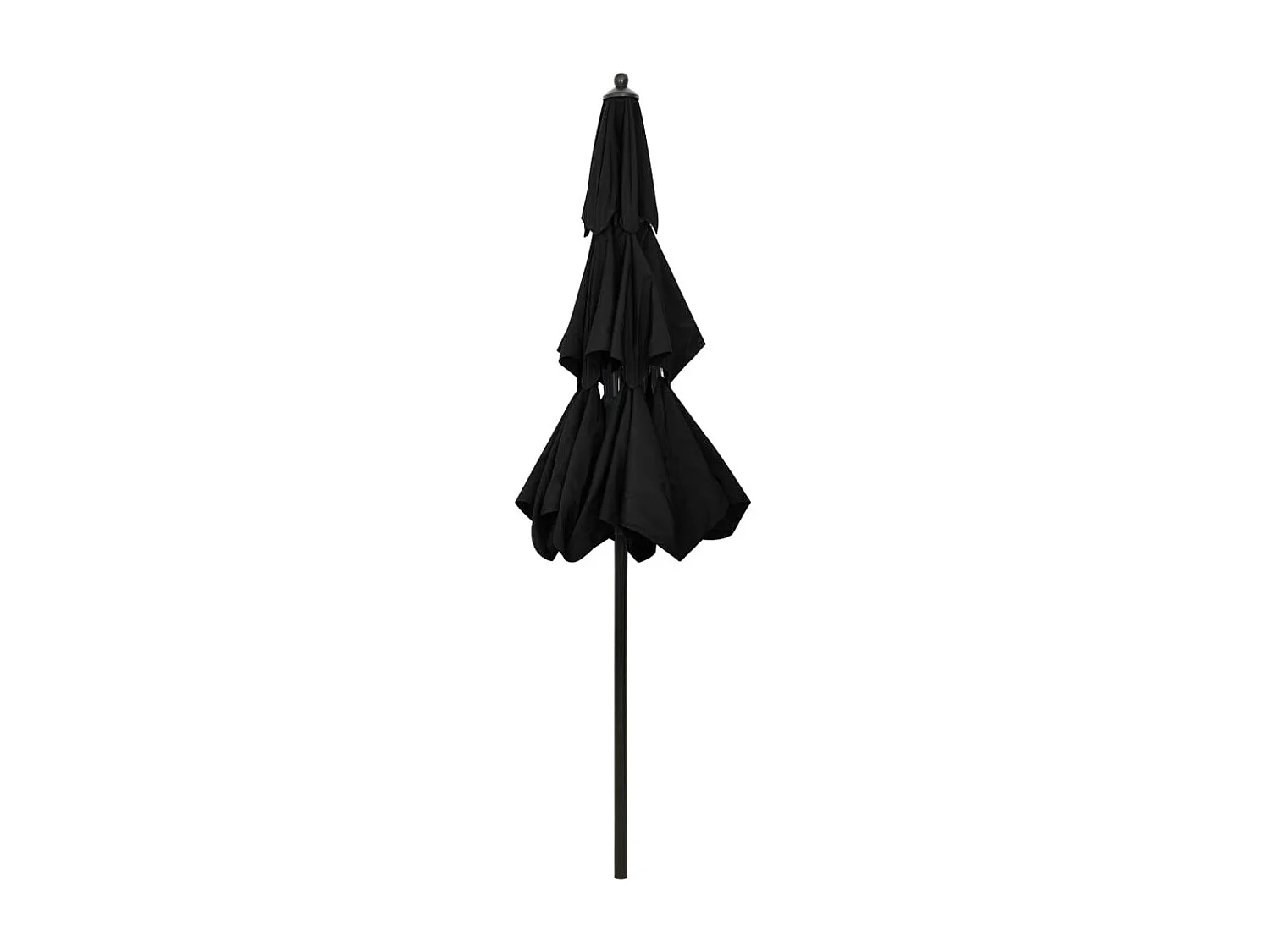 Ombrellone da giardino a 3 livelli con palo in alluminio nero da 2,5 m