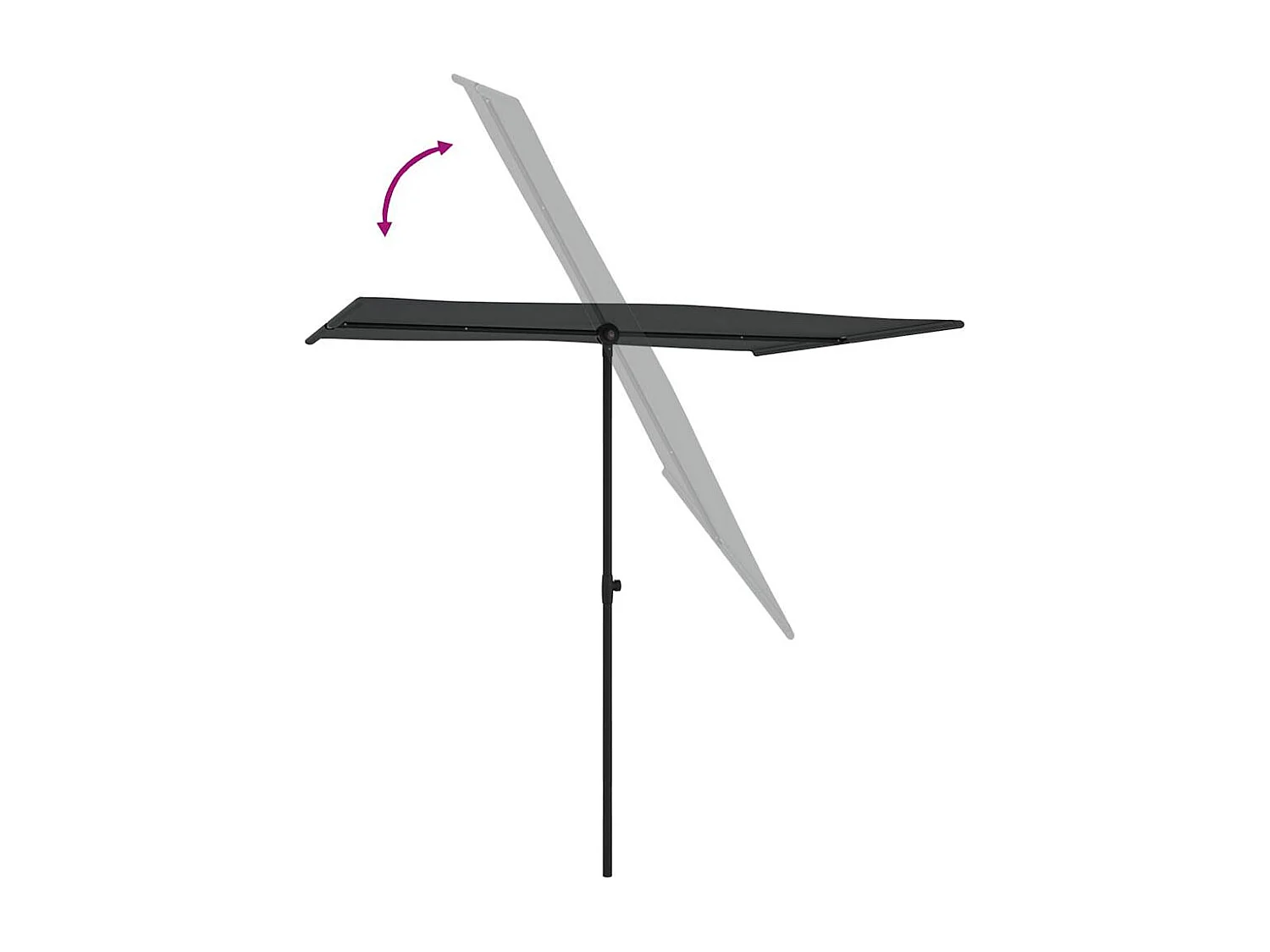 Parasol de jardin avec mât en aluminium 2x1,5 m Anthracite