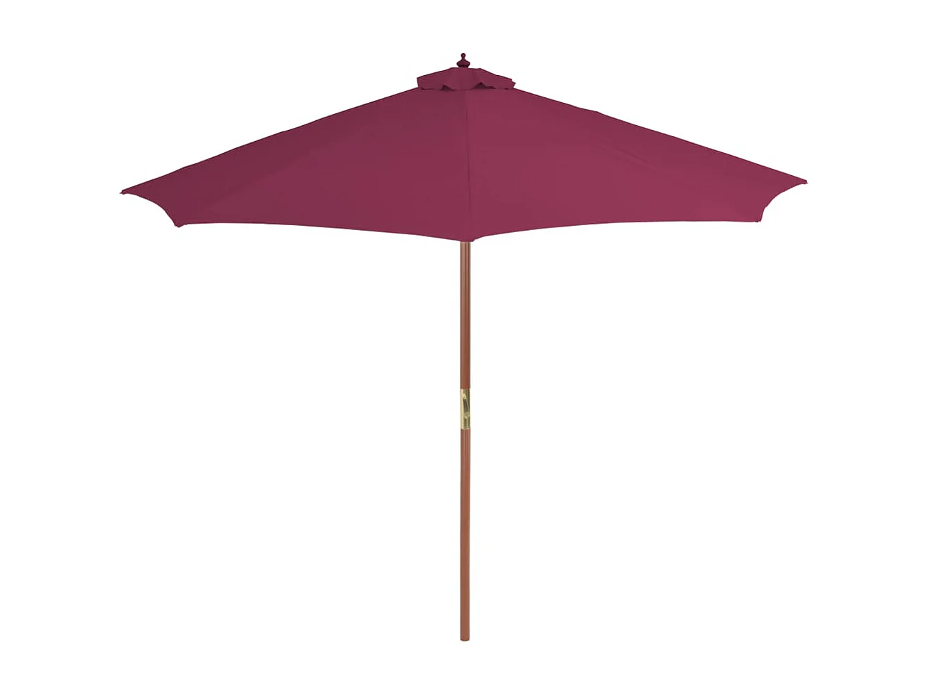 Buitenparasol met houten paal 300 cm bordeauxrood