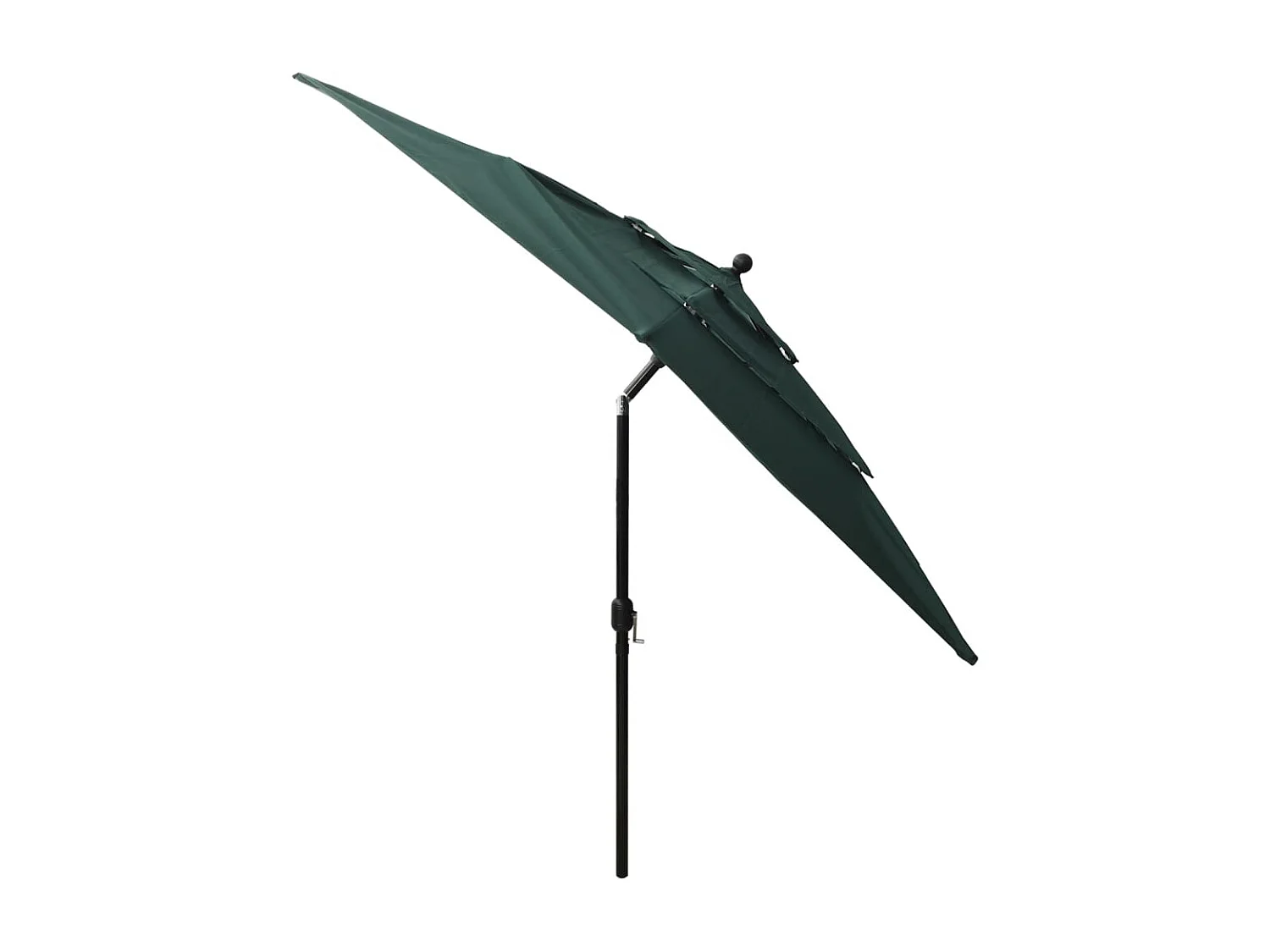 Sombrilla de jardín de 3 niveles con poste de aluminio verde
