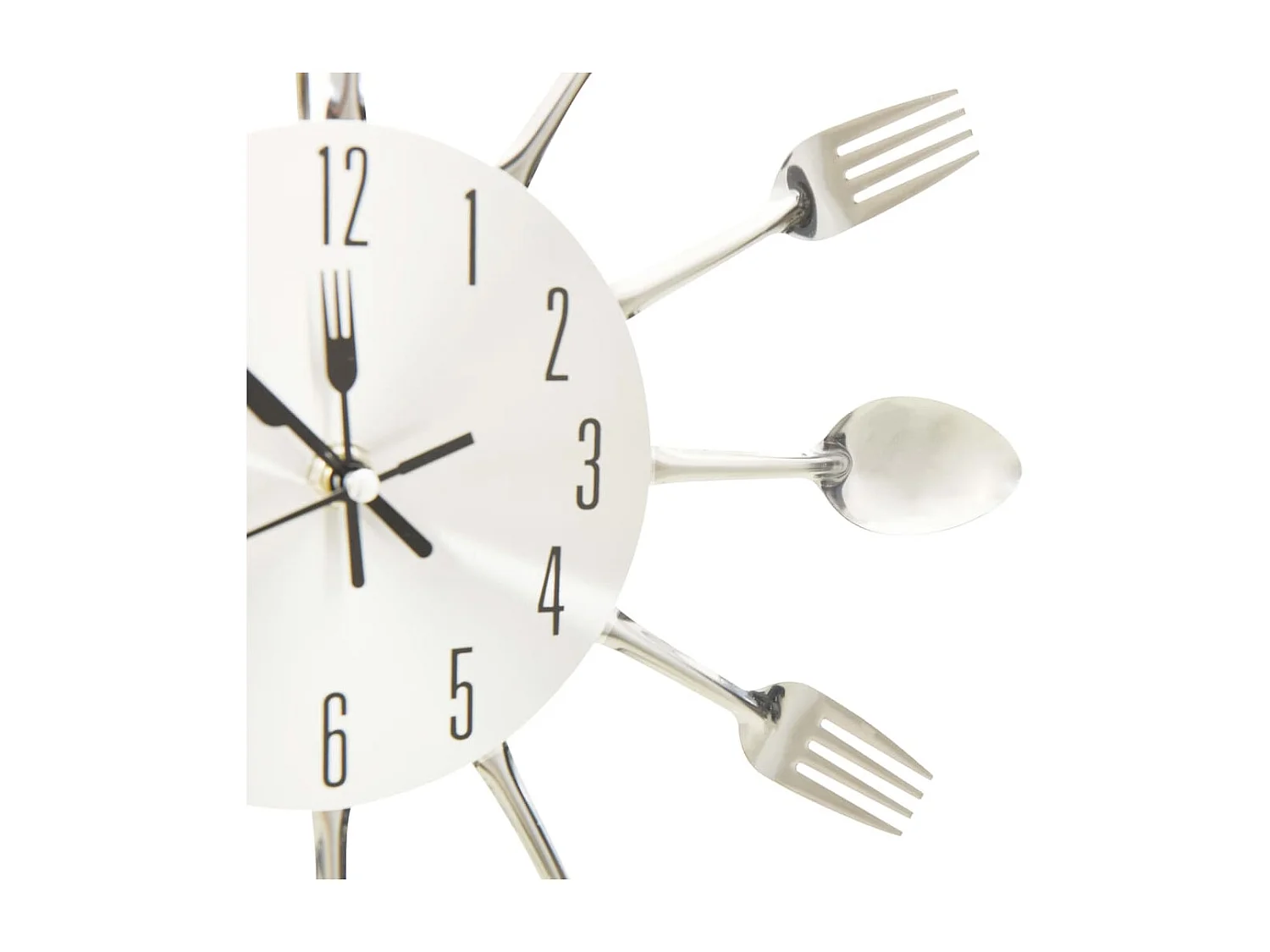 Wandklok en Lepel en Vork Zilver 31cm Aluminium