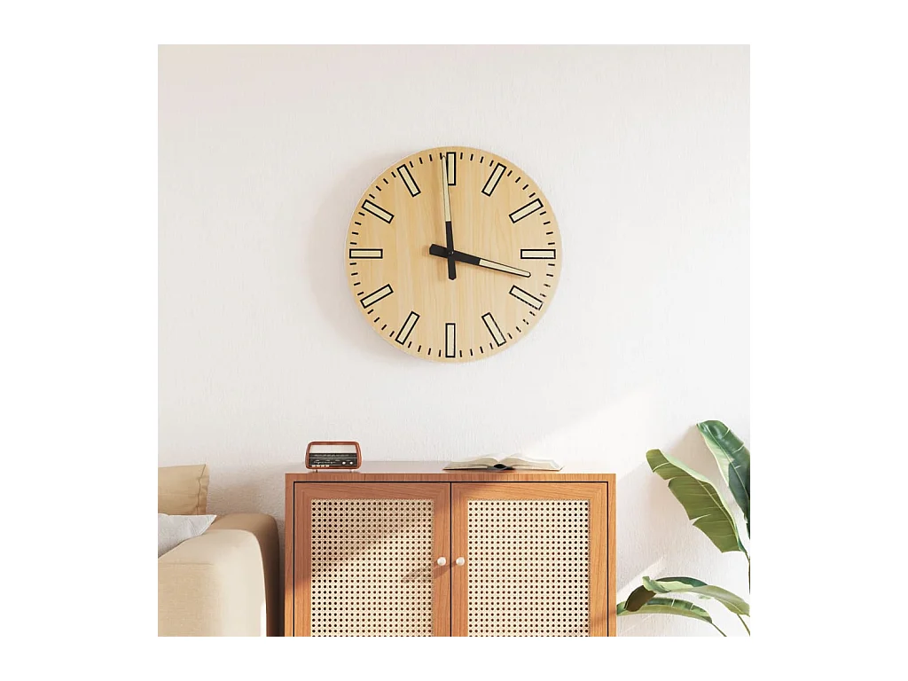 Horloge murale avec aiguilles lumineuses jaune Ø30 cm
