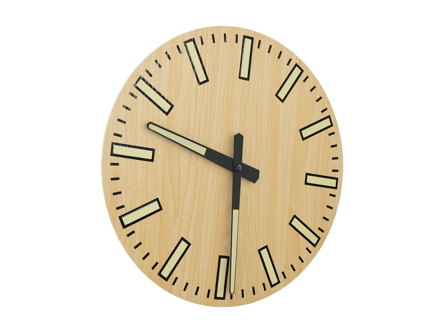 Reloj de pared con agujas luminosas amarillas Ø30 cm