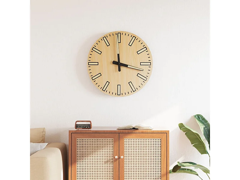 Reloj de pared con agujas luminosas amarillas Ø30 cm