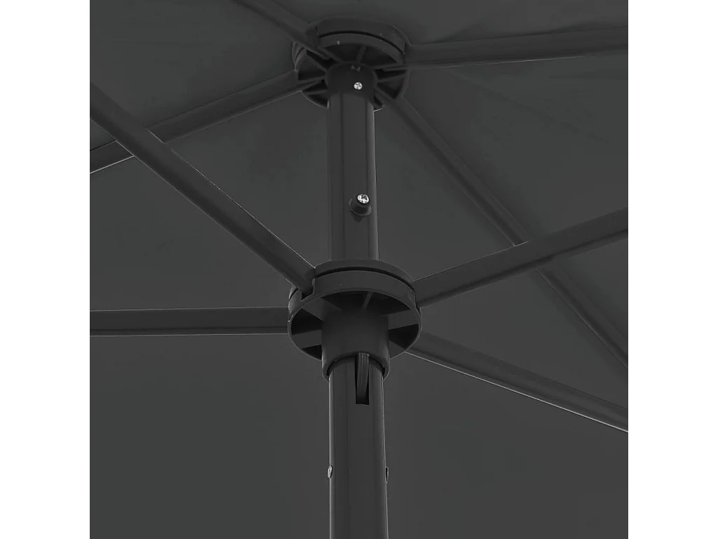Antraciet strandparasol 180x120 cm