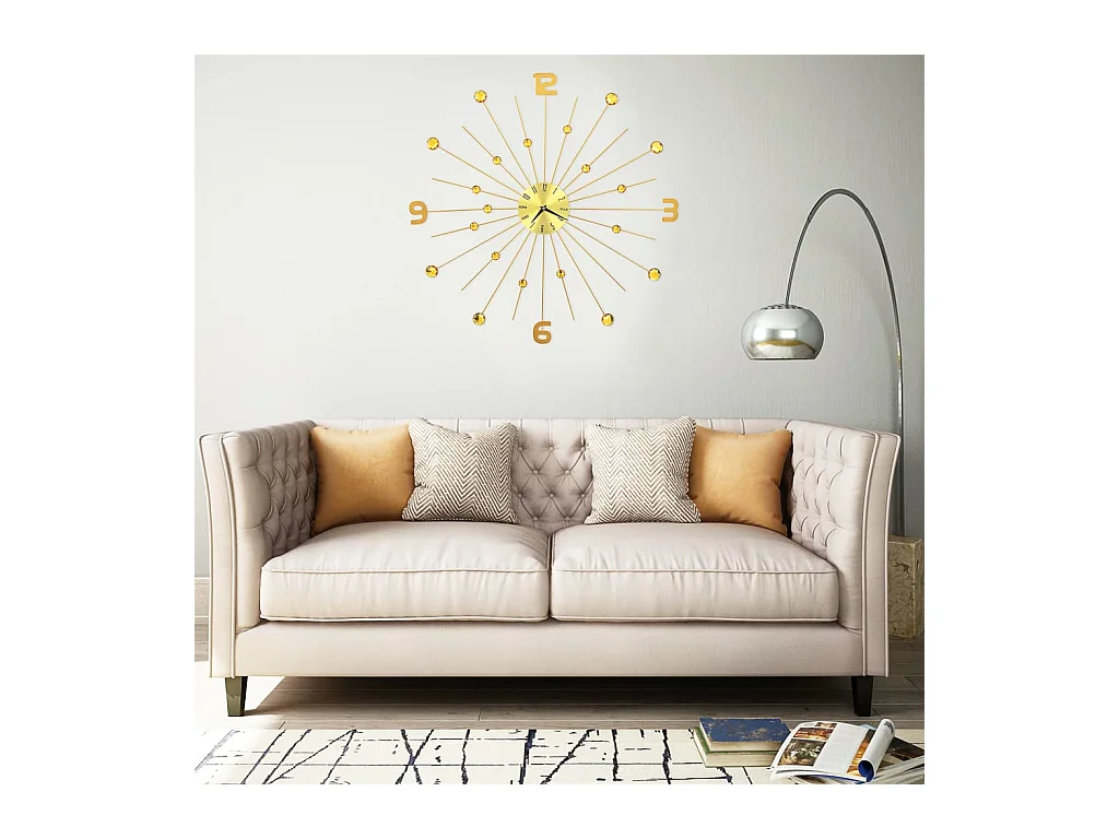 70 cm gouden metalen wandklok