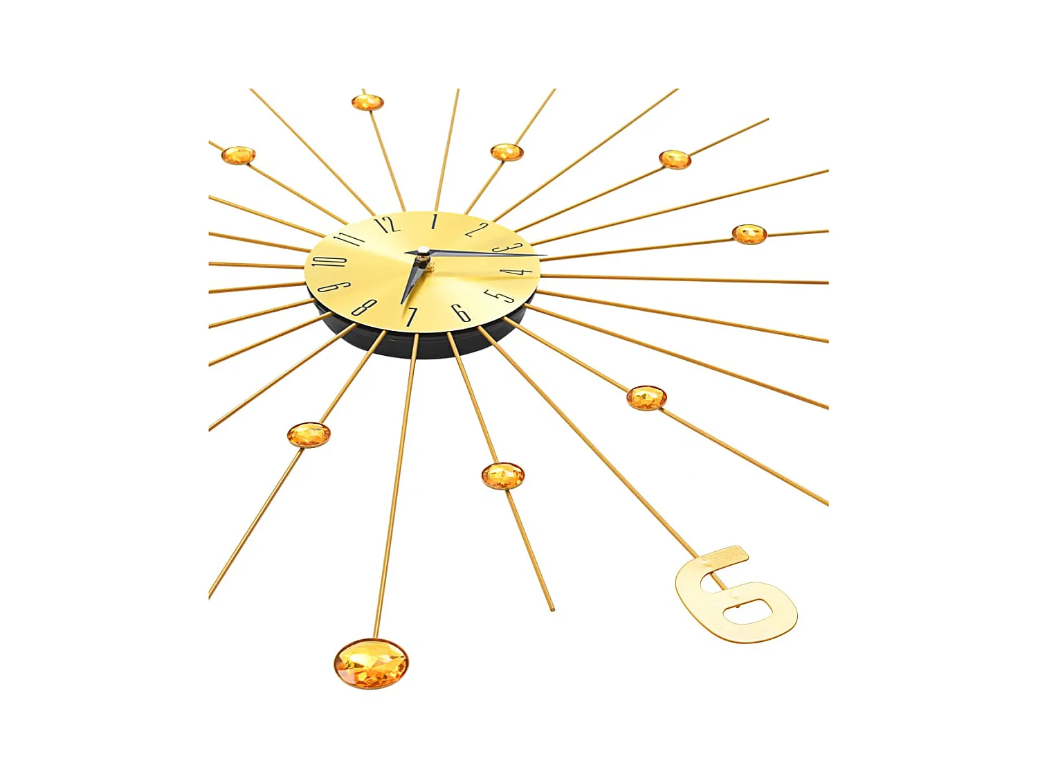 70 cm gouden metalen wandklok