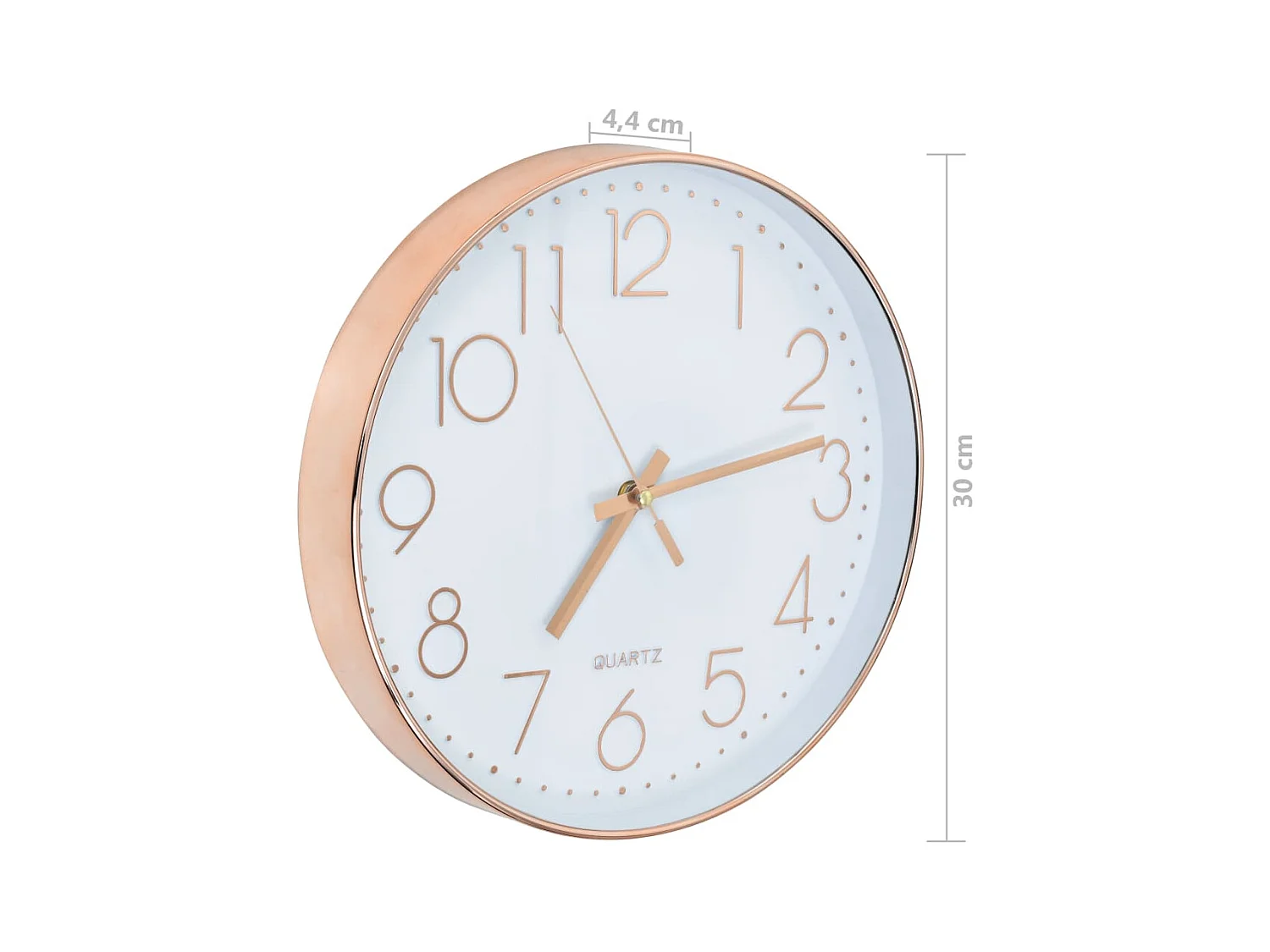 30 cm roségouden wandklok