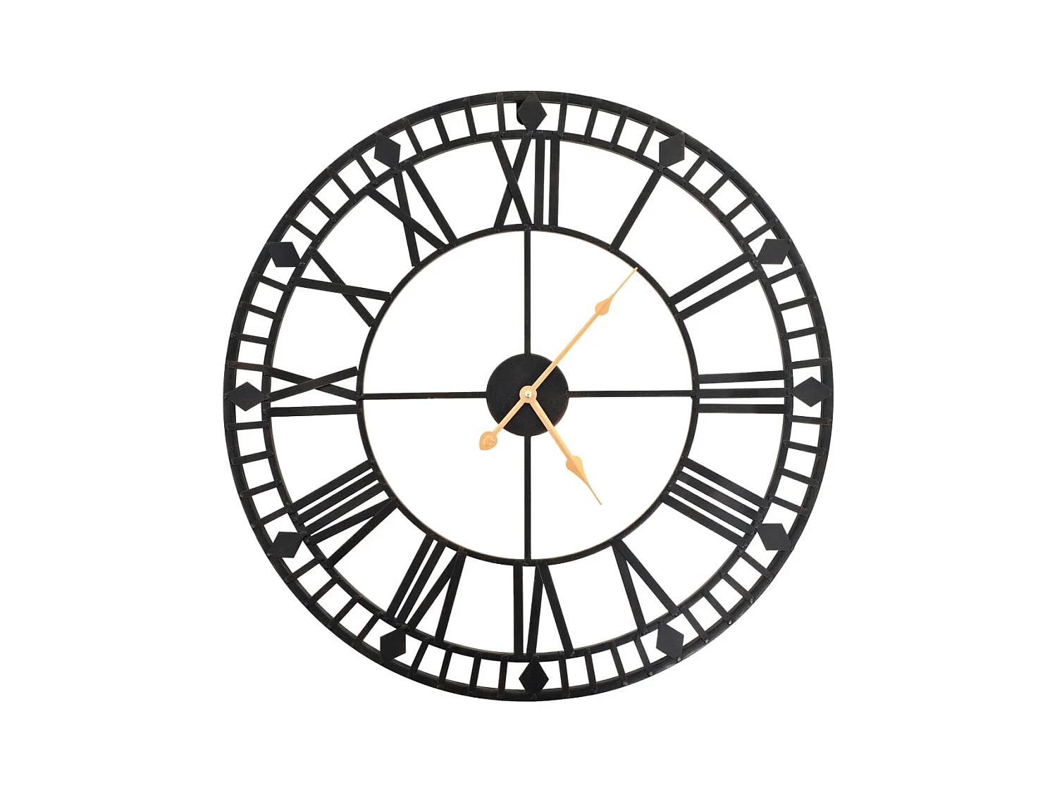 Vintage wandklok met quartz uurwerk Metaal 60 cm XXL