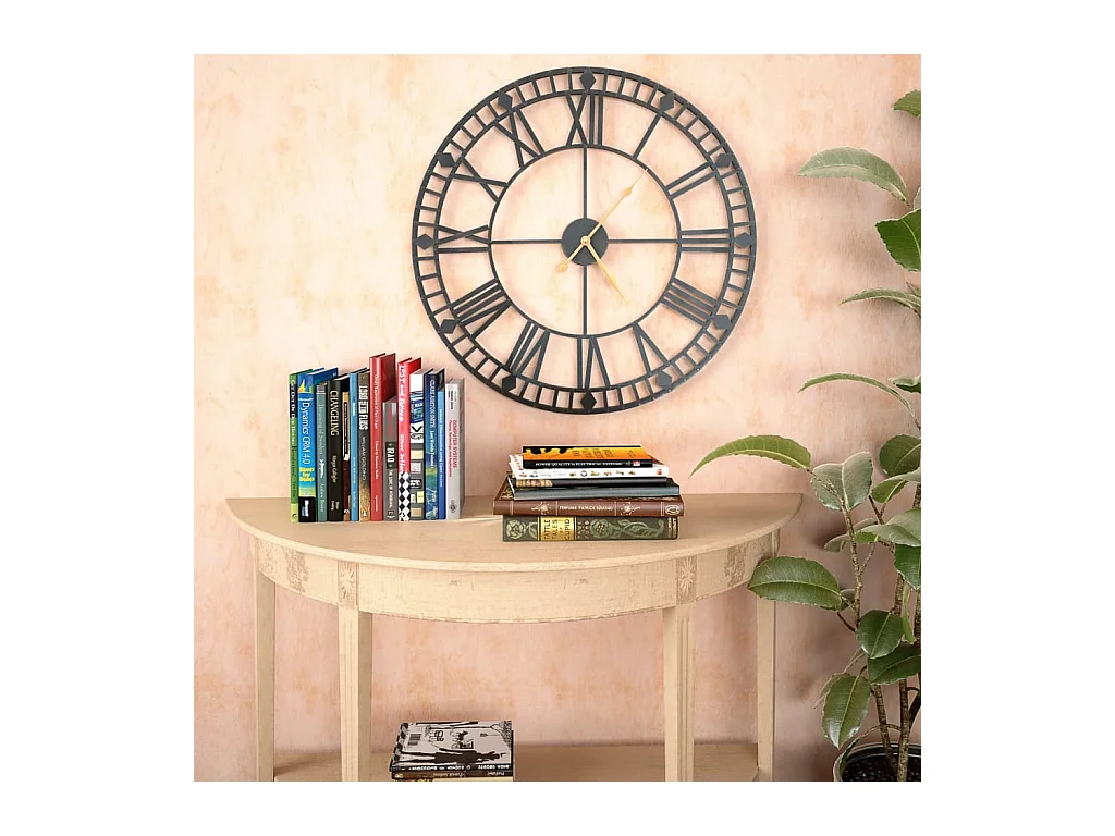 Vintage wandklok met quartz uurwerk Metaal 60 cm XXL