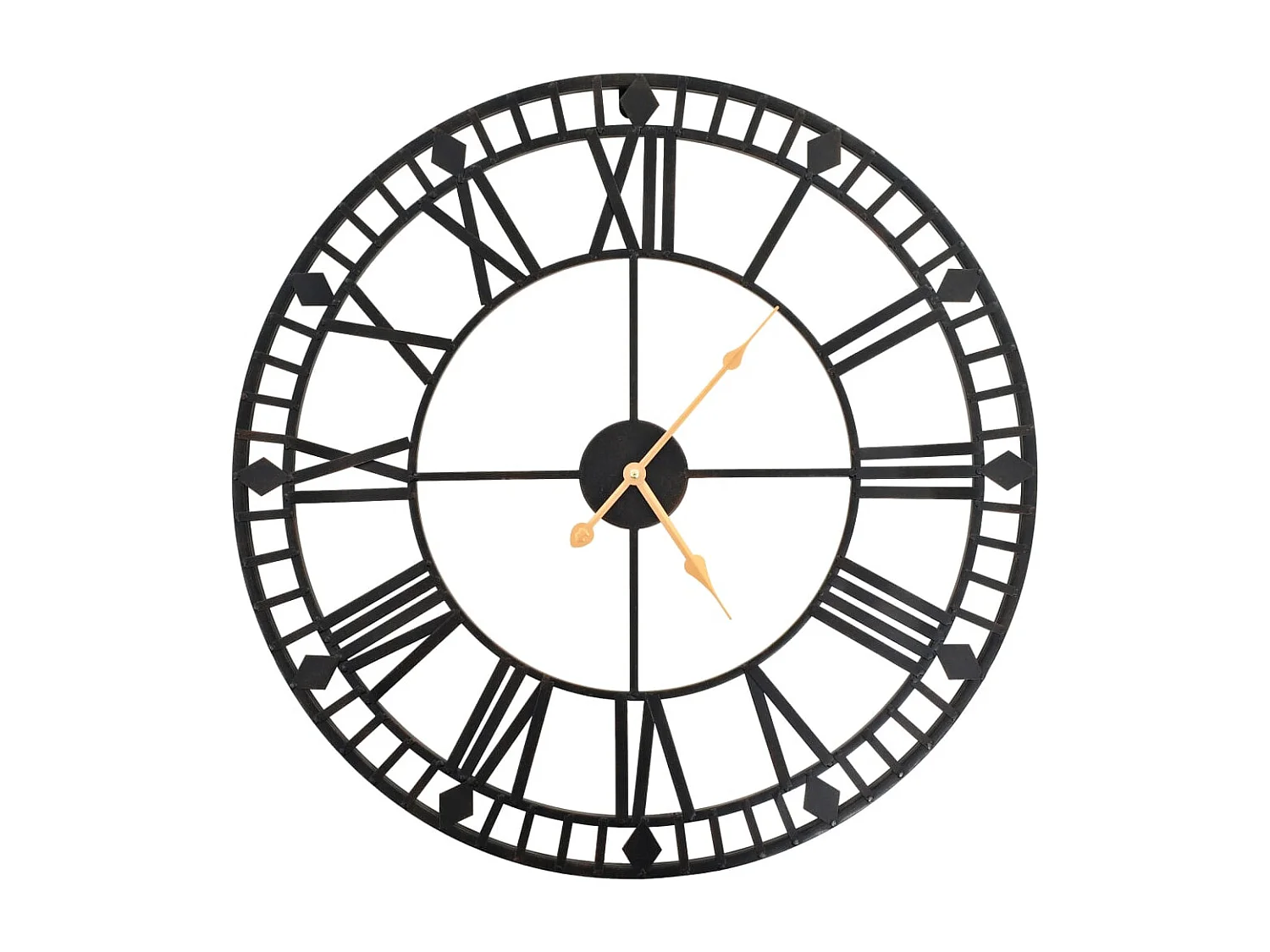 Horloge murale vintage avec mouvement à quartz Métal 60 cm XXL