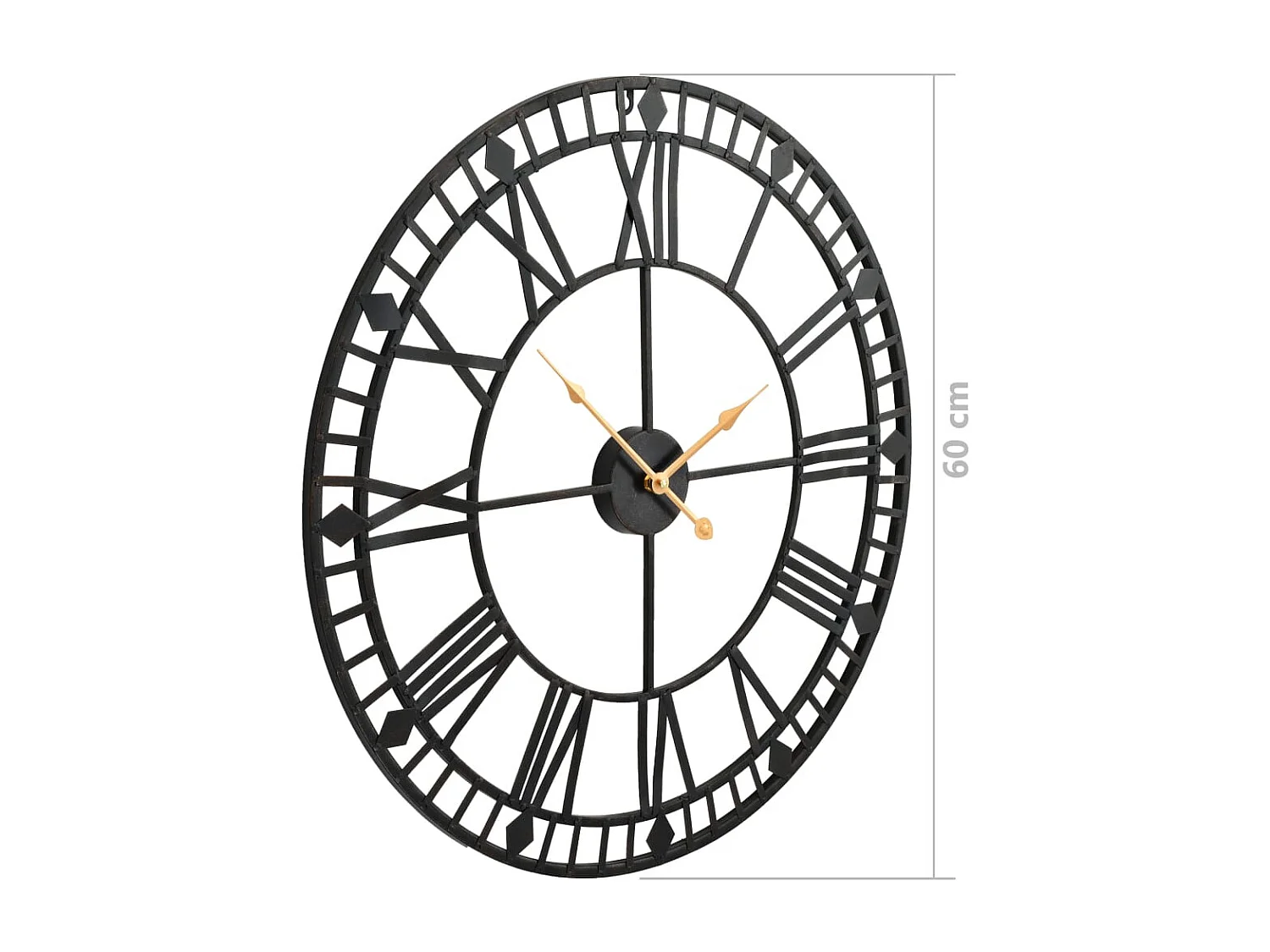 Horloge murale vintage avec mouvement à quartz Métal 60 cm XXL