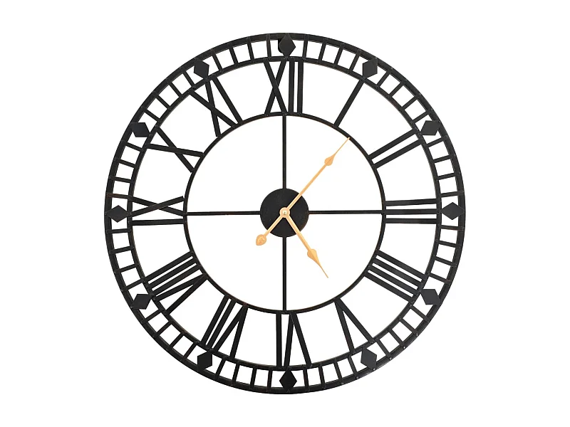 Horloge murale vintage avec mouvement à quartz Métal 60 cm XXL
