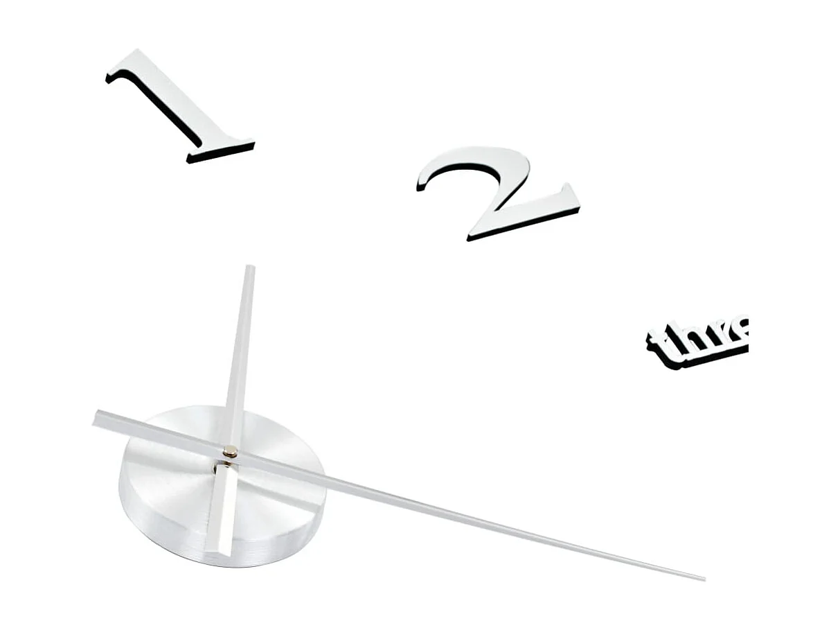Reloj de pared 3D Diseño moderno 100 cm XXL Plata