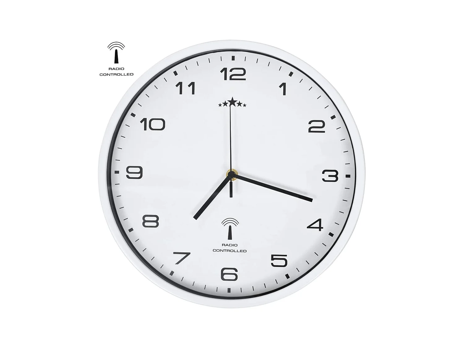 Zendergestuurde wandklok met quartz uurwerk 31 cm Wit