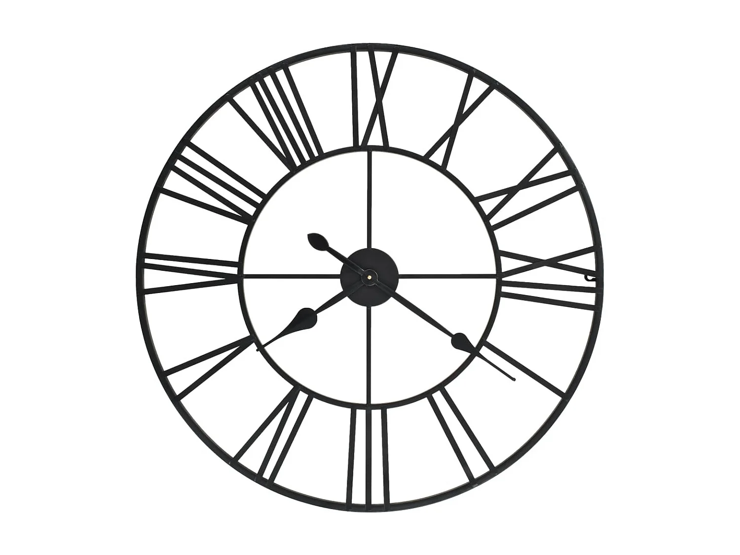 Horloge murale vintage avec mouvement à quartz Métal 80 cm XXL