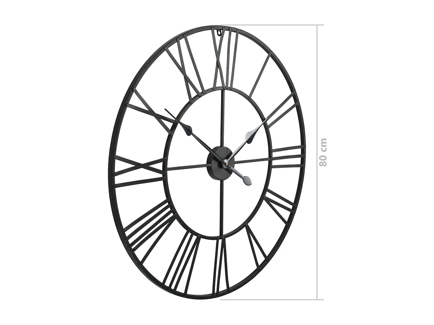 Horloge murale vintage avec mouvement à quartz Métal 80 cm XXL