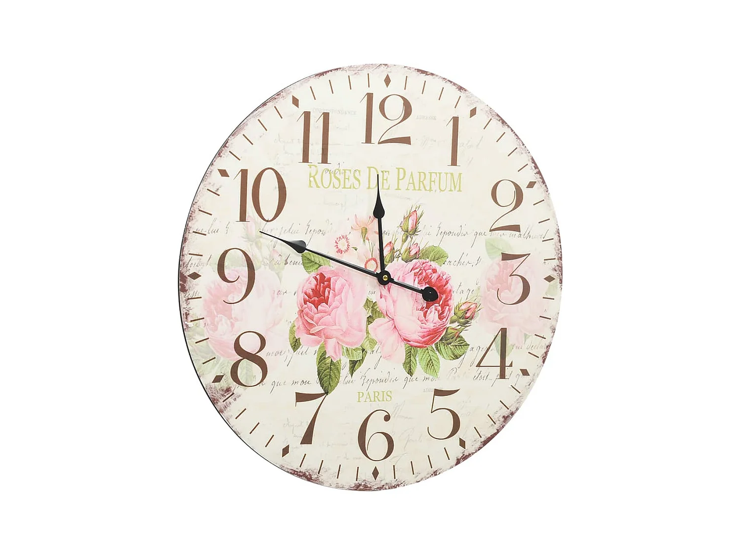 Vintage Bloemen Wandklok 60 cm